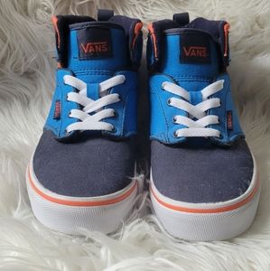 Vans Atwood Hi Canvas Blue/Orange Skate Kids Shoes Size 3